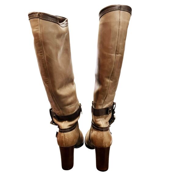 ATAKOY Tall Riding Leather Boot Brown Knee High Wool Lining Turkey EU 38 7.5 EUC - Picture 9 of 14